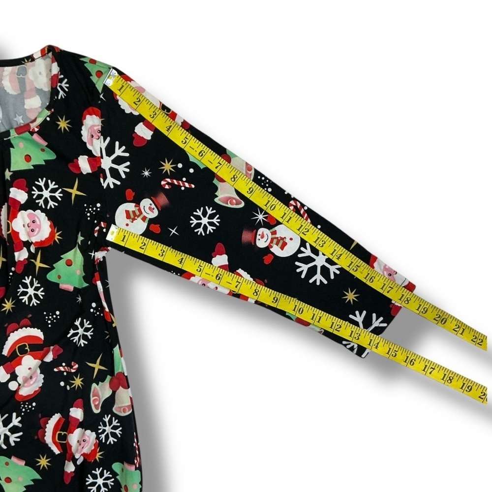 Larace Christmas Tunic Top Handkerchief Hem  3/4 Sleeve Round Neck Holiday Med - Picture 8 of 16